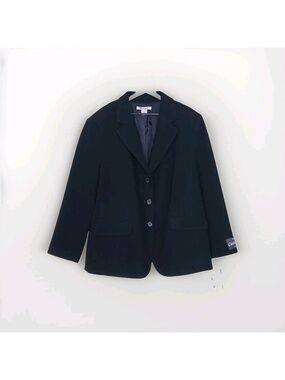 NWT Nygard Collection Wool Cashmere Blazer Plus Size 22W Black 3B 90s Corporate